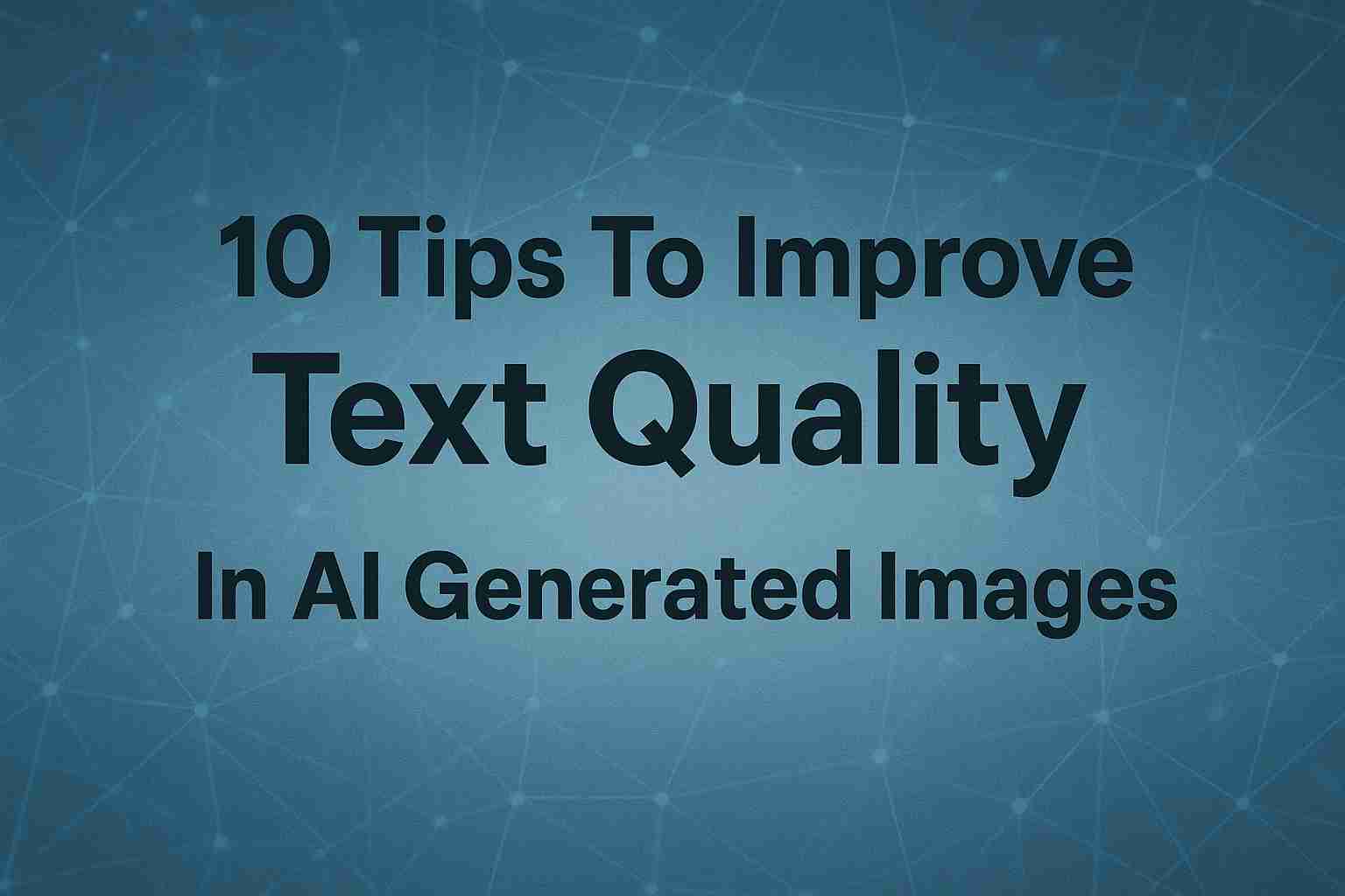 10 Tips To Improve AI Image Text Quality In AI Generated Images